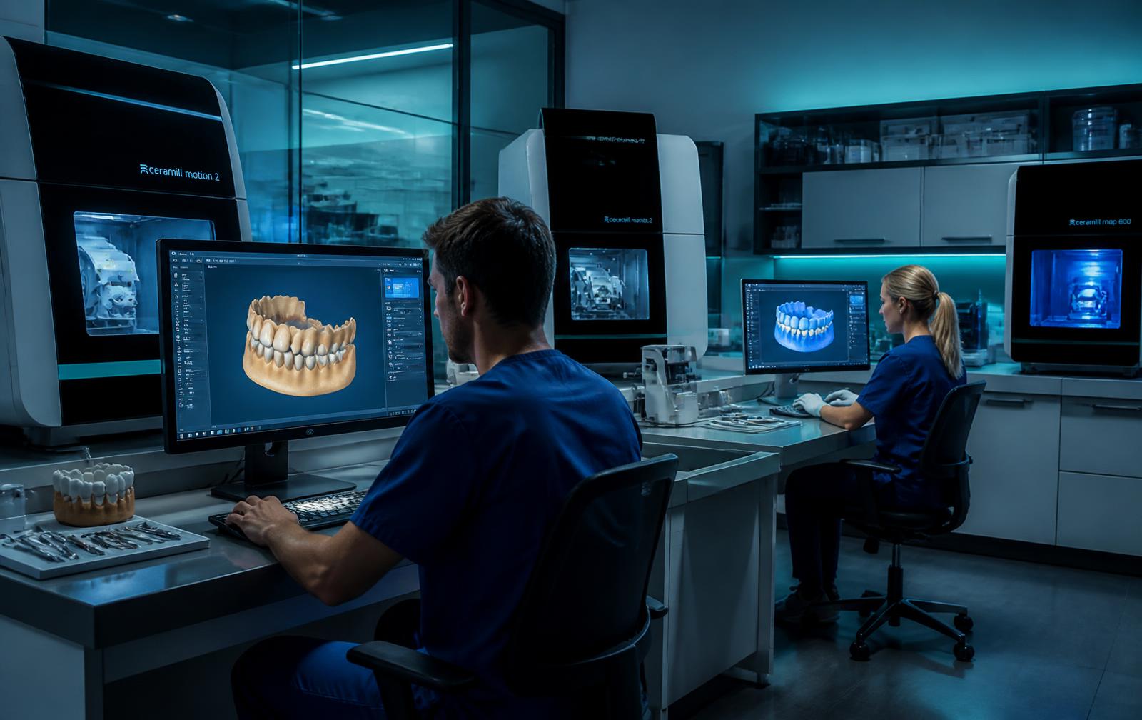 VDENT digital dental laboratory with CAD/CAM milling machines
